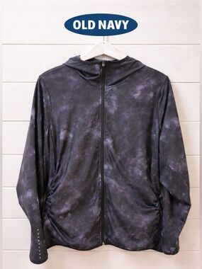 OLD NAVY Active Tie-Dye Zip Hoodie Jacket Grey Mauve Size XL